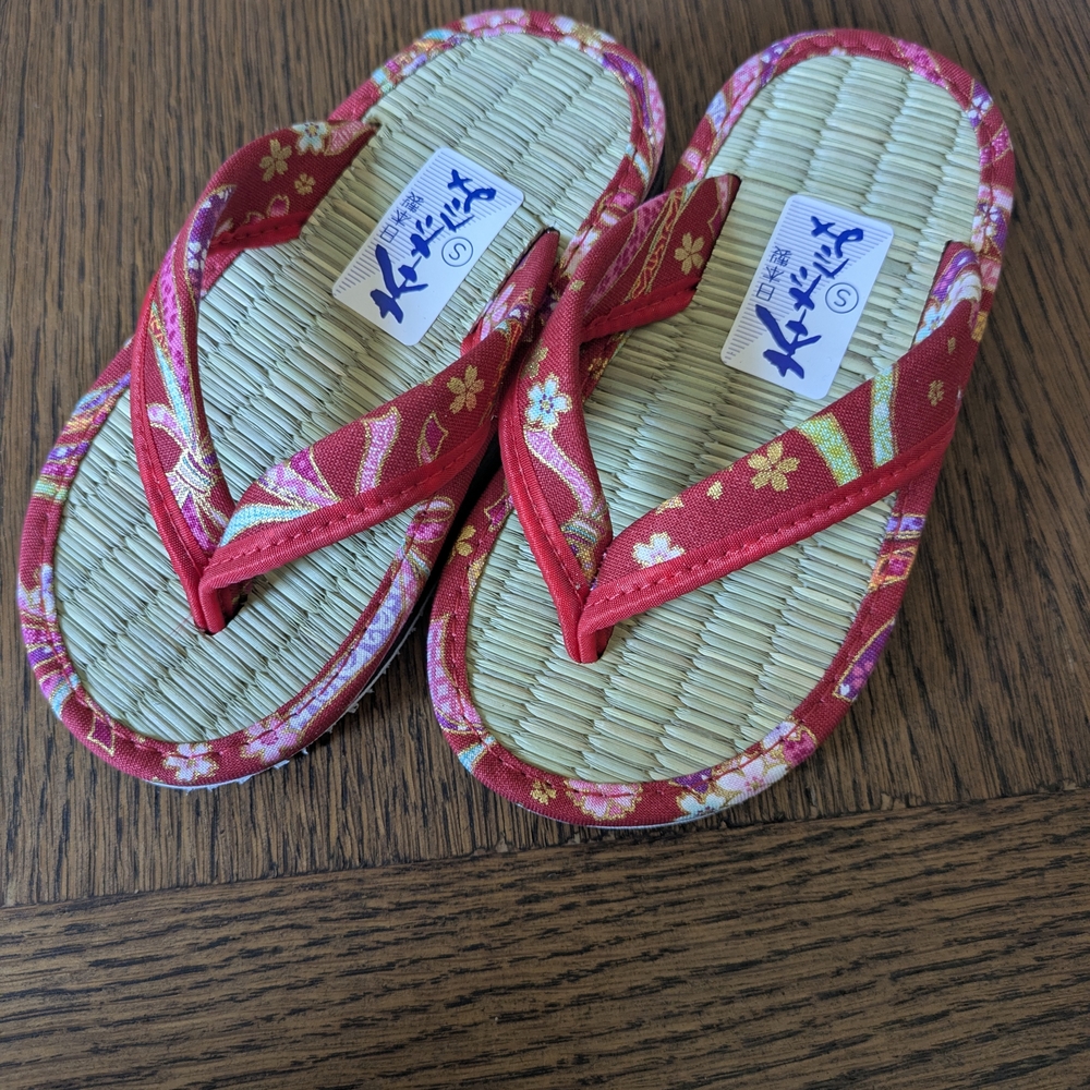 Kids Red Floral Sandals